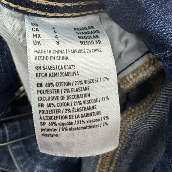 American Eagle Super Stretch X Jegging Overalls Women's Size 4 Reg Distressed - Picture 5 of 5